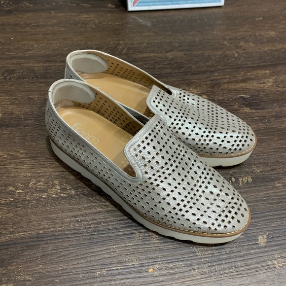 Franco Sarto Shoes - Franco Sarto Metallic Silver Perforated Leather 7